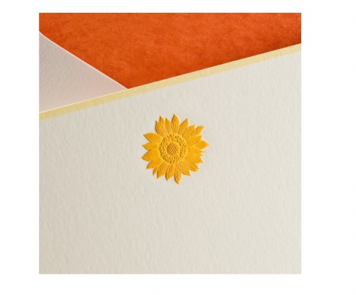Yellow Sunflower Notecards On Horizontal Bone 
